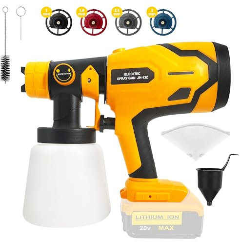Paint Sprayer for Dewalt 20V MAX Battery,HVLP Spray Paint Gun with Motor and Copper Nozzle,600W Cordless Paint Sprayer for Home Interior and Exterior, House Painting(Tool Only)…