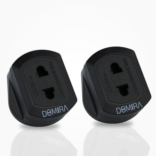 Domira Shaver Plug Adapter Uk – 2 Pin To 3 Pin Electric Toothbrush Charger Plug – Razor Plug Adaptor Uk For Bathroom Socket – Shaving Plug (Black, Pack of 2)