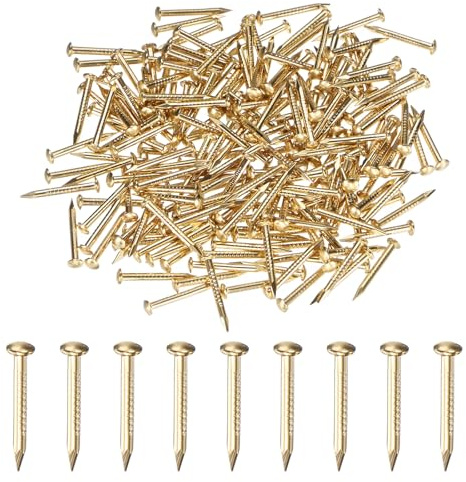 M METERXITY 200 Pcs Piccoli Chiodini, 1.2mm x 12mm Precisione Mini Chiodi In Ottone Testa Tonda Per Legno/DIY Artigianato Decorativo/Accessori Casa/Appendi Quadri