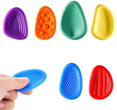 CATZUM 6 Pezzi Fidget Toys, Gioco Antistress, per Adulti e Bambini, Pietre Sensoriali per Calmare, Concentrarsi e Aiutare con l'Autismo, Anti Stress per Ansia, ADHD, Realizzato in Plastica Rigida
