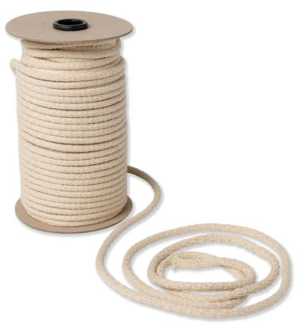 IPEA Corda Macrame Cotone Naturale – 8 mm x 50 Metri – [ Made in Italy ] – Rotolo Super Lungo – Filo da Cucito per Lavorazioni Artigianali, Decorazioni, Arazzi e Tende - Filato