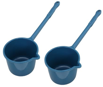 SHINEOFI 2pcs Long Handle Bathing Ladles with Anti-Spill Spout, Sturdy Pp Plastic Water Dippers for Household Water Use and Bathroom Hair Washing