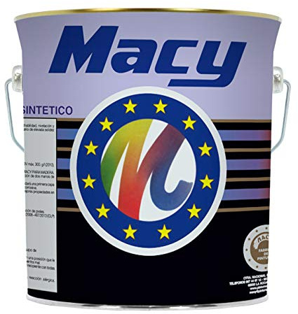Macy Esmalte Sintético Interiores y Exteriores. Acabado Brillo. 4 Litros. Color Azul Luminoso