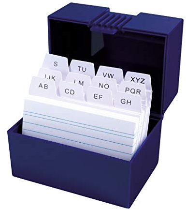 Herlitz Karteikasten mit 100 Karteikarten / Lernbox / DIN A8 / Farbe: blau