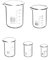QWORK® 5 Pcs Bécher Gradué en Verre Borosilicate 5ml 10ml 25ml 50ml 100ml pour Laboratoire et Cuisine