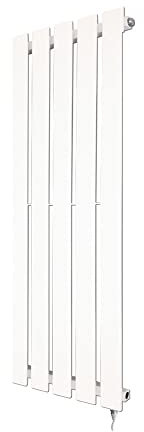 King White Electric Vertical Radiator 850mm (h) x 360mm (w) - 300w Single Heat Element (Pre-Filled)