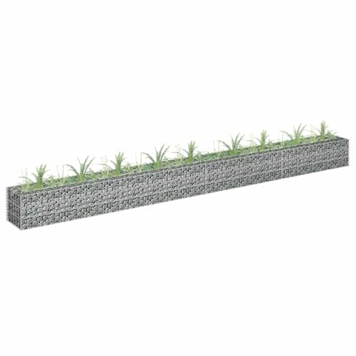 Keketa Arriate de Gaviones de Acero Galvanizado Cesta de Gaviones Vallas para Jardin Metalicas Gaviones para Piedras Gaviones Jardinera 360 x 30 x 30 cm