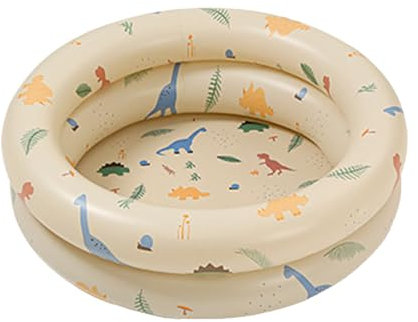 Pataugeoire Gonflable Piscine Gonflable Bébé Rétro Blow Up Piscine Famille Style Mignon Piscine d'eau Épaissi pour Jouer en Intérieur ou en Extérieur (Dinosaure Beige)