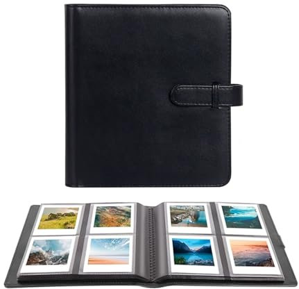 Fotoalbum mit 256 Taschen, 3-Zoll-Fotoalbum, mit 32 Seiten und 256 Taschen Used to Store Photos und Album Fotos für Fujifilm Square Kamera(Schwarz)