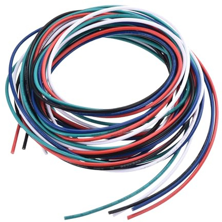 QUARKZMAN Calibro 22 Cavo Collegamento PVC 1,5m/5 Piedi 22AWG Filo Elettrico Flessibile UL1007 Trefoli Rame Stagnato 5 Colori 1,5mm Dia per Collegamenti Interni Aeromodelli