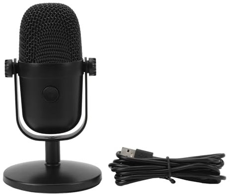 LiebeWH Microfono a Condensatore USB Luce RGB Microfono da Gioco per PC Microfono Plug and Play per Computer per Canto e Podcast