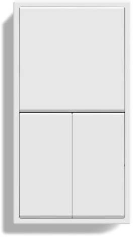 BSEED LIFE strömbrytare infälld 1 fack 1 väg 2 fack 1 väg, 80 x 150 mm vippströmbrytare med återställningsfunktion, dubbel väggströmbrytare med PC-ram, kabelklämmor och klor, vit