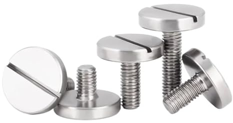 GUIPENG M2 M2.5 M3 M4 M5 M6 304 Vite a Testa Piatta con Intaglio a Una Parola in Acciaio Inossidabile Bullone a Disco Tondo Grande Vite a Pollice Lunghezza 3~40mm(10mm,M4-(5pcs))