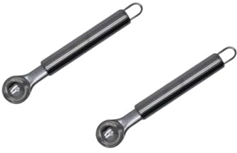 Fackelmann 9341350B 9341350 Lot de 2 Cuillères à melon inox, parisienne, pour petites sphères, Acier inoxydable, Argenté, 16,5 x 3,1 x 1,8 cm