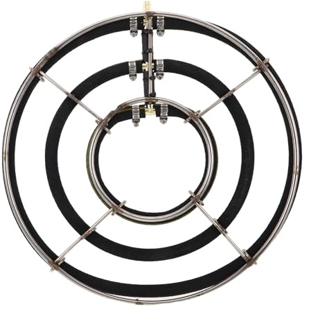 Hohopeti Difusor de Burbujas para Acuario Redondo 35 Cm Acero Inoxidable, Disco de Oxigenación Nano de 3 Anillos 8 Mm para Peceras y Estanques, Aireador Silencioso para Acuarios Domésticos