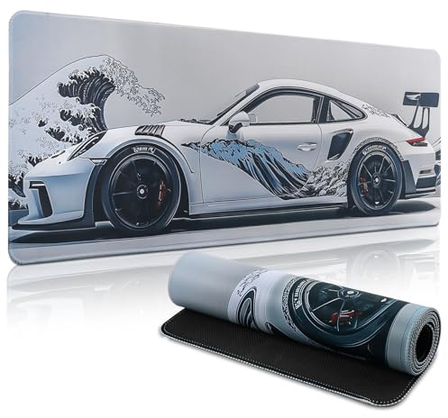 Yimomoyi Gaming musmatta 800 x 300 mm – musmatta XXL – halkfri musmatta stor – förbättrar precision och hastighet – racerbil