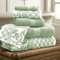 Modern Threads Amrapur Overseas Trefoil Filigree 6-Piece Reversible Yarn Dyed Jacquard Towel Set - Bath Towels, Hand Towels, & Washcloths - Super Absorbent & Quick Dry - 100% Combed Cotton