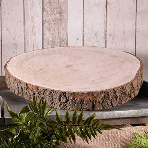 Decor Essentials - Base rustica in legno, tronco in legno porta torte, decorazione per nozze, dimensioni L: tra 40 e 47 cm