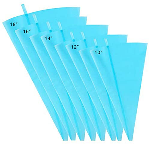 8Pcs Silicone Piping Bags Icing Piping Bags Reusable icing bags Large Cream Pastry Bag Cake Icing Bags Thick Icing Cream Bags for DIY Cake Decorating Cookies Cupcakes Biscuits(10,12,14,16,18)