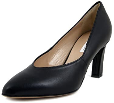 OSVALDO PERICOLI, Chaussures pour femme en cuir nappa noir, talon moyen 7 cm, plante confortable, fabriquées en Italie - Noir - Noir , 38 EU EU