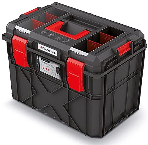 Werkzeugkoffer mit Organizer Werkzeugkiste Werkzeugkasten mit Werkzeugtrage Staub-/ Wasserdicht Kunststoff 546 x 380 x 407 mm
