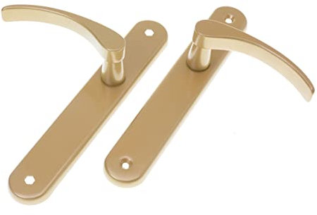 Aqbau® Poignée de porte longue plaque dorée | Poignée de porte | Poignée de porte | Poignée de porte | Garniture de porte (sans trou de clé)