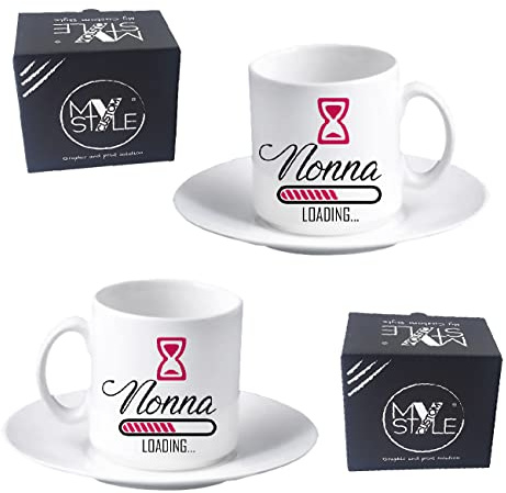 My Custom Style 2 tazzine Espresso con piattino#Nonni-Nonna Loading#