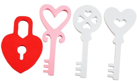 OUNONA 4 Stück Valentinstag-Anhänger Ornament herzförmige Kugeln Herz-Schlüsselanhänger Girlande romantische Dekorationen Valentinstag Dekoration Popularität andere Holzprodukte dj Kranz