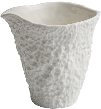 Vitbunana Salsera de cerámica con patrón de roca, cuenco de cerámica de pequeña capacidad, jarra de crema sin mango con borde sin goteo, adecuada para salsa, salsa, aderezo de ensalada, leche (blanco)