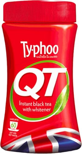 Typhoo QT Instant One Cup Tea with Whitener • 125g Tub • Makes Up to 60 Cups of Instant Tea • Creamy, Sweet & Convenient • Just Add Hot Water • No Teabags or Milk Needed