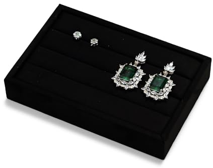 Oirlv Bandeja De Terciopelo Para Guardar Anillos Bandeja Organizadora De Anillos Bandeja Expositora De Anillos Bandeja Para Guardar Anillos Bandeja Para Guardar Y Exponer Anillos Pendientes