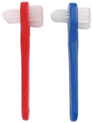 Ipetboom 2pcs Universal Double-Head Toothbrush - Practical False Tooth Brush, Oral Blind Area Cleaning Brush, Cleaning Toothbrushes, for Adult Cleaner Toothbrushes