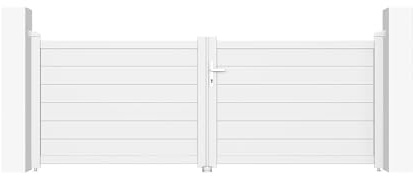 Casanoov Portail battant 3m EIGER H.115cm blanc aluminium