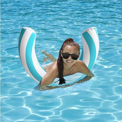 Nouilles de Piscine Gonflables Incurvées, Frites Natation pour Piscine, Flotteurs Gonflables Incurvés en PVC pour Piscin, Jouet Aquatique Amusant pour Les Vacances d'été, Mer, Plage, 60x75cm