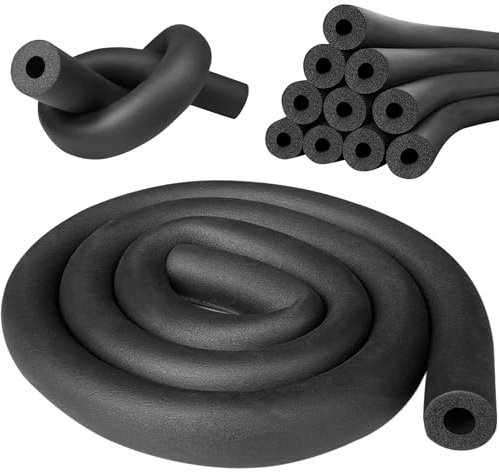 Aislante Tubo, 1.8m Coquilla Aislante para Tuberías, Aislamiento de Tuberías, Tubo Espuma Aislante, para Calefacción y Aire Acondicionado (Negro, Ø 16 mm)