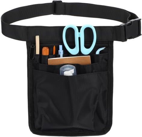 HJZHII Server Waist Pouch, Restaurant Waiter Waist Organizer with Adjustable Belt Utility Money Bag Server Apron Storage Bag for Restaurants Hotels Bars Care Kit Tool, 9.84x7.32Inch