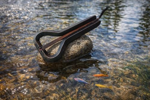 Jaw harp - Melodic, steel, black. High tone. Professional-grade, key G2, 65 mm (2,5 inch).