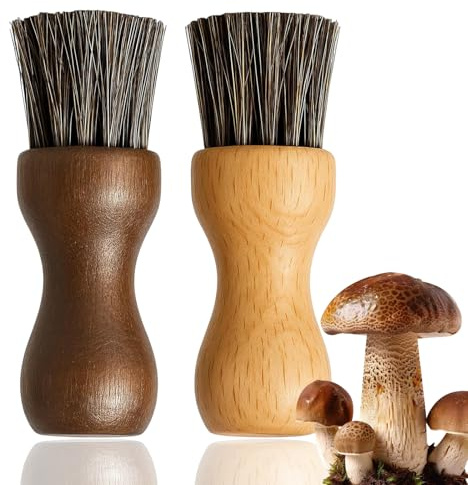 WhaleO 2 Pezzi Spazzola per Funghi e Verdure, Spazzola Tartufi, Maniglia Ergonomica per Pulire Verdure, Frutta e Utensili da Cucina