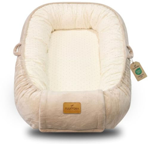 FLUFFORA® Baby Nest Pod for Newborn | Baby Lounger for 0-12 Months Boys Girls | Portable Baby Nest for Travel | Next to Me Crib Alternative | Newborn Essentials | Soft Baby Cot Bed Mattress