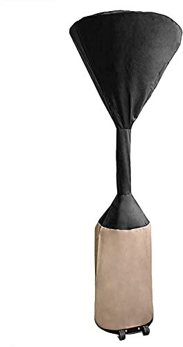 onlyfire Cubierta de Calefactor de Patio Standup Duradera y Resistente al Agua Se Adapta a 86,5 cm de cúpula Redonda y 47 cm de Base Cuadrada, Negro/Camel Calentador (89 / 226cm Alto)