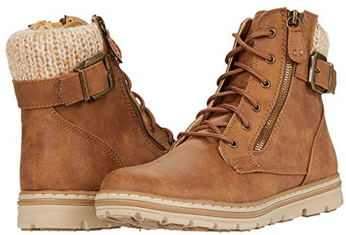 CLIFFS BY WHITE MOUNTAIN Shoes Kelsie Botines estilo senderismo con cordones para mujer, Beige Bronceado, 37 EU