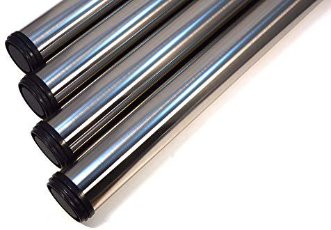 4 x Tischfuß | Höhe 710-740 mm höhenverstellbar | Ø60 mm Edelstahl Tischbeine Möbelfuß Verstellfuß | Möbel Fuß Füße Schreibtischbeine | Inox
