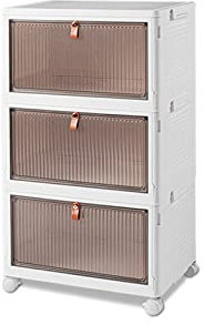 Ergocar Faltbare Aufbewahrungsbox, Kunststoff Aufbewahrungsbox mit Deckel, Stapelbare Aufbewahrungsbox Transparente mit Rollen, für Büro, Küche & Wohnzimmer