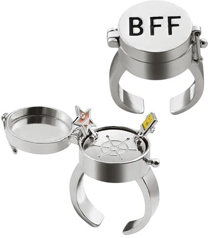 YeahBoom 2 Stück Beste Freunde für Immer Ringe,Einstellbar Offene Kappe Ring,Süßes BFF Ring,Freundschaftsring,Schmuckgeschenke für Frauen Mädchen
