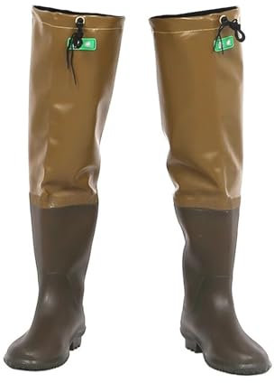 Watstiefel Watstiefel wasserdichte Wathosen Aus PVC Für Männer Und Frauen, Leichte Angelstiefel Für Den Außenbereich Für Jagen Und Waten, rutschfest(Brown,46 EU)