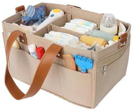 Panier De Rangement Pour Bébé, Organisateur De Couche Pliable, Distributeurs De Couches Et Range-Couches, Panier Table A Langer Bebe, Boîte À Couche Paniers En Feutre Organisateur De Table À Langer