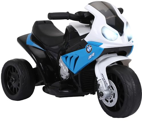 HOMCOM BMW S1000RR Licensed 6V Kids Electric Motorbike 3 Wheel Ride on Motorcycle w/Headlights Music for 18-36 Months, Blue