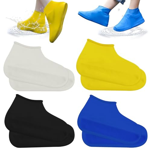 Copriscarpe Impermeabili Copri Scarpe Riutilizzabili Copriscarpe Pioggia Impermeabile Copriscarpe antipioggia antiscivolo per Le Giornate Di Pioggia e Neve 4 Paia