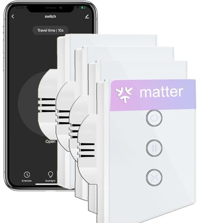Interruttore intelligente per tapparelle, timer opaco, compatibile con Alexa/Google Home/Smart Life, Wi-Fi per tapparelle con LED controllabile, richiede un conduttore zero (4)
