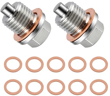 Bouchon De Vidange D'huile Magnétique, M14x1.5, Écrou De Vidange Carter Magnétique Avec Rondelle En Cuivre, Boulon De Vidange D'Huile Moteur Voiture En Acier Inoxydable